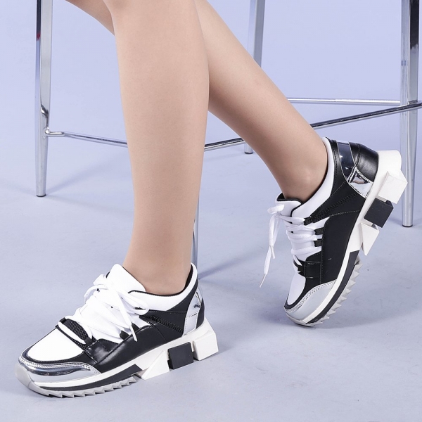 Γυναικεία αθλητικά παπούτσια Ramya λευκά, 3 - Kalapod.gr